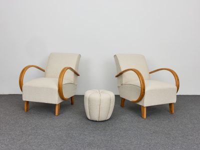 Jindrich Halabala, Art Deco, H-530 típusú karosszékek és tulipán lábtartó, Up Závody, 1940-es évek