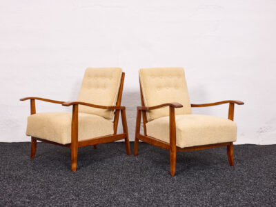 Mid-Century karosszékpár – Nagy Károly tervezőhöz köthető | Magyarország, 1940-es évek