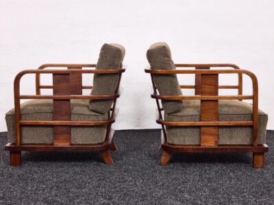 Kozma Lajos – Art Deco–Bauhaus karosszékek fekete diófából, a Budapesti Műhely, 1930-as évek